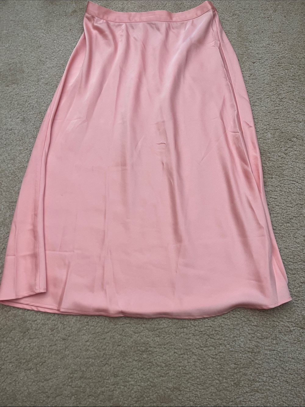 J. Crew Pink Satin A-Line Midi Skirt